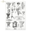 charm of old objects; women's underwear, corset, old inscriptions, tailor's dummy, sewing machines, sewing machines, retro, Paris